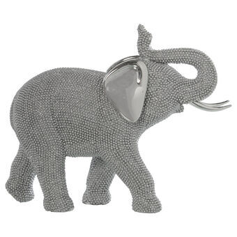 Dekorativ figur Alexandra House Living Sølvfarvet Plastik Elefant 13 x 29 x 24 cm