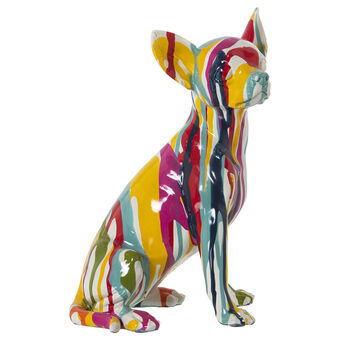 Dekorativ figur Alexandra House Living Multifarvet Plastik Hund Maling 14 x 19 x 28 cm