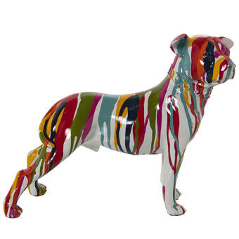 Dekorativ figur Alexandra House Living Multifarvet Plastik Hund Maling 13 x 29 x 26 cm