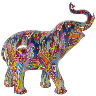 Dekorativ figur Alexandra House Living Multifarvet Plastik Elefant 14 x 30 x 28 cm