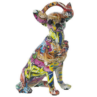 Dekorativ figur Alexandra House Living Multifarvet Plastik Hund Hovedtelefoner 14 x 26 x 19 cm