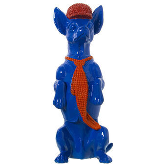 Dekorativ figur Alexandra House Living Blå Orange Plastik Hund Slips 13 x 16 x 30 cm