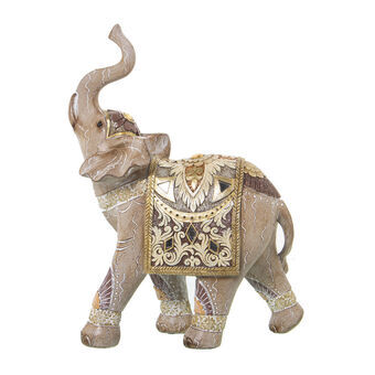 Dekorativ figur Alexandra House Living Gylden Plastik Elefant 12 x 22 x 27 cm