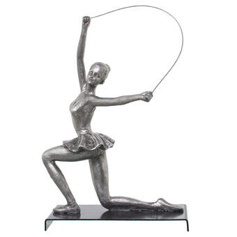 Dekorativ figur Alexandra House Living Sølvfarvet Plastik Gymnast 13 x 19 x 27 cm