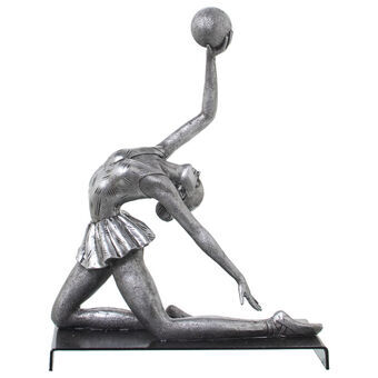 Dekorativ figur Alexandra House Living Sølvfarvet Plastik Gymnast 11 x 19 x 23 cm