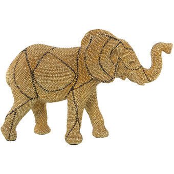 Dekorativ figur Alexandra House Living Gylden Plastik Elefant 11 x 27 x 19 cm