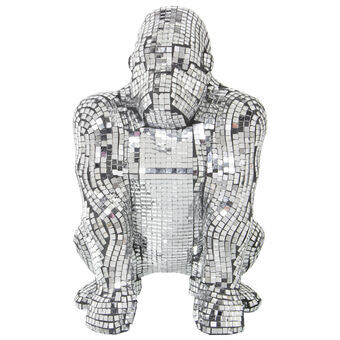 Dekorativ figur Alexandra House Living Plastik Gorilla 21 x 22 x 32 cm Spejle