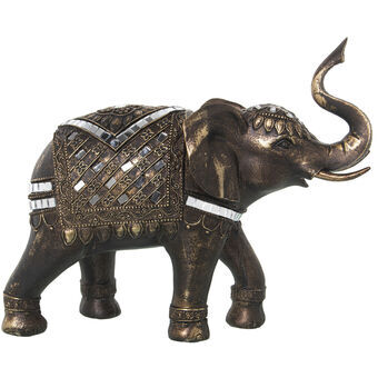 Dekorativ figur Alexandra House Living Gylden Plastik Elefant 13 x 28 x 23 cm