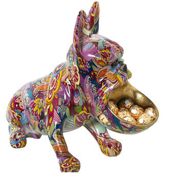 Dekorativ figur Alexandra House Living Multifarvet Plastik Hund 19 x 32 x 27 cm Skål