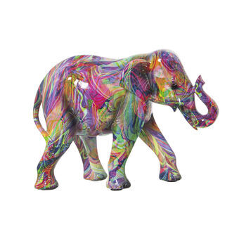 Dekorativ figur Alexandra House Living Multifarvet Plastik Elefant Maling 11 x 18 x 24 cm