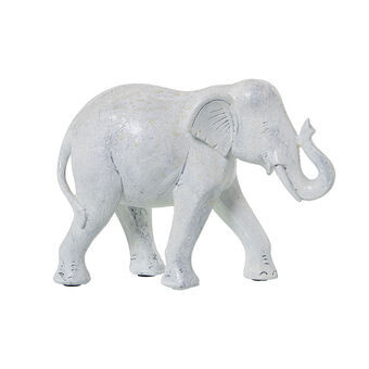 Dekorativ figur Alexandra House Living Hvid Plastik Elefant 10 x 18 x 24 cm