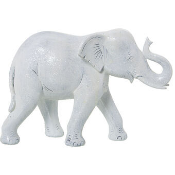 Dekorativ figur Alexandra House Living Hvid Plastik Elefant 14 x 21 x 29 cm