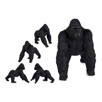 Dekorativ figur Gorilla Sort Harpiks (20 x 27 x 34 cm)