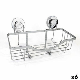 Støtte organizer til badeværelset Confortime Chromed Aluminium Sølvfarvet 30 x 13,5 x 15 cm (6 enheder)