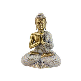 Dekorativ figur Romimex Gylden Harpiks Buddha 18 x 25 x 14 cm