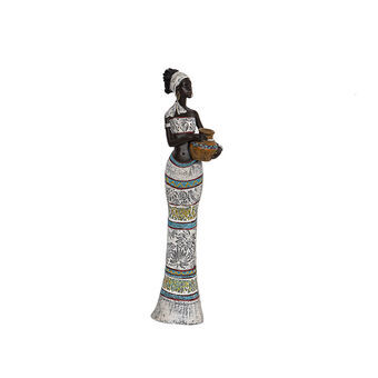 Dekorativ figur Romimex Brun Harpiks Afrikansk kvinde Vase 11 x 41 x 7 cm