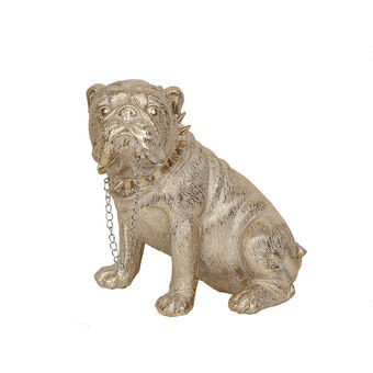 Dekorativ figur Romimex Gylden Harpiks Hund 28 x 26 x 19 cm