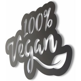 Vægdekoration Keluly Vegan 100 % Sort Kulstofstål 43 x 31 x 13,5 cm