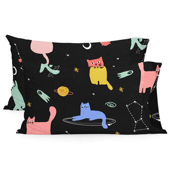 Pudebetræk HappyFriday Aware Cosmic cats Multifarvet 50 x 75 cm (2 enheder)