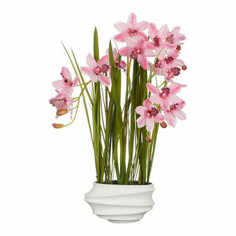 Dekorativ plante Mica Decorations Cymbidium Polyester Orkide 81 x 49 x 40 cm Kunstig