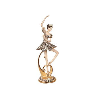 Dekorativ figur Romimex Gylden Harpiks Ballerina 13 x 38 x 9 cm