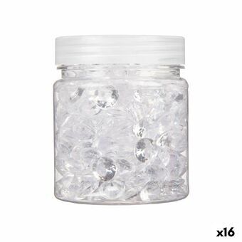 Dekorative sten Diamant 150 g Gennemsigtig Plastik 6,5 x 8 x 6,5 cm (16 enheder)