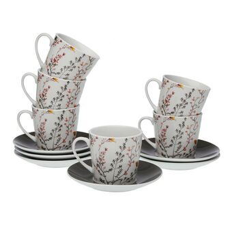 Set med 6 tekopper og underkopper Versa Balbec Porcelæn