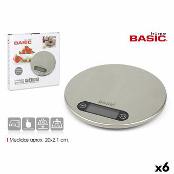 køkkenvægt Basic Home Sølvfarvet 20 x 2,1 cm (6 enheder)