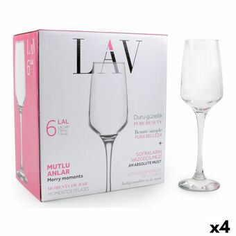 Sæt med glas LAV Lal 6 Dele (4 enheder) (6 pcs)