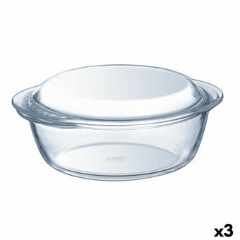 Gryde Med Låg Pyrex Essentials Gennemsigtig 2,1 L (3 enheder)