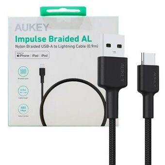 USB til Telefon-kabel Aukey CB-CD30 Sort 90 cm