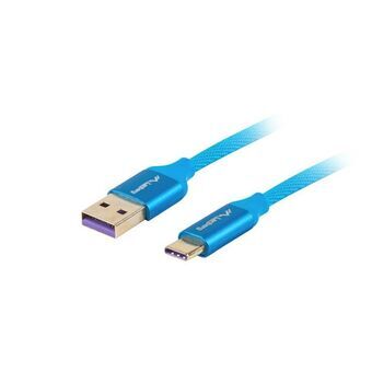 USB A til USB C-kabel Lanberg CA-USBO-21CU-0005-BL Blå 50 cm 0,5 m