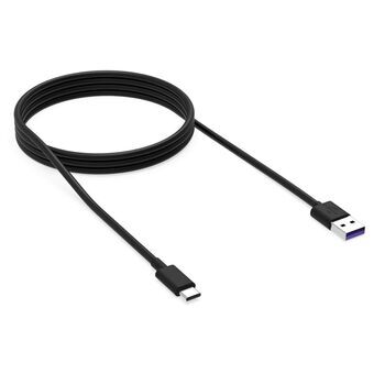 USB A til USB C-kabel Krux KRX0054 Sort 1,2 m