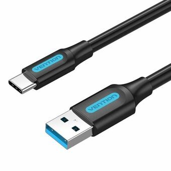 USB A til USB-C-kabel Vention COZBC Sort 25 cm