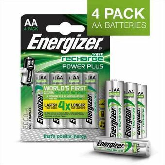 Genopladelige batterier Energizer Accu Recharge Power Plus 2000 AA BP4 2000 mAh 1,2 V AA HR6 (4 enheder)