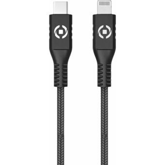 USB-C til Telefon-kabel Celly PL2MUSBCLIGHT 2 m Sort