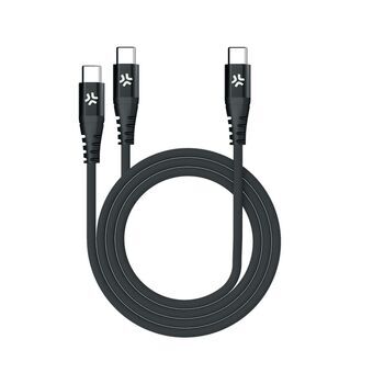 USB-C-kabel Celly USBC2USBCBK Sort 1,3 m