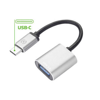 USB A til USB C-kabel Celly PROUSBCUSBDS Sølvfarvet