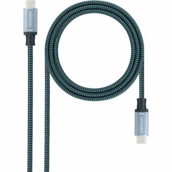 Kabel USB C NANOCABLE 10.01.4101-L150-COMB Grøn 1,5 m Sort/Grå