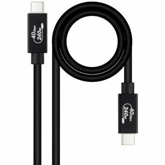 USB-kabel NANOCABLE 10.01.5002 Sort 1,8 m (1 enheder)