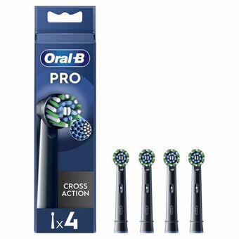 Tandbørstehoved Oral-B Pro Cross action Sort 4 enheder