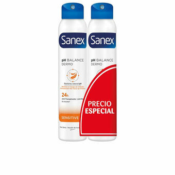 Spray Deodorant Sanex Sensitive 2 enheder 200 ml