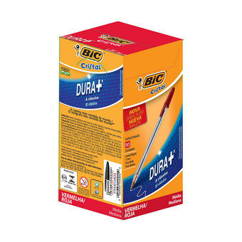 Kuglepen Bic Cristal 50 enheder Rød PVC