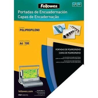 Omslagsark Fellowes Futura Sort A4 Plastik Bindende (100 enheder)