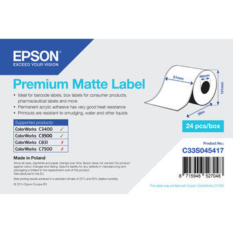 Termisk papirrulle Epson C33S045417 (1 enheder)