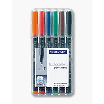 Sprittusch Staedtler 318 WP6 1 mm Sort Multifarvet