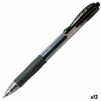 Gel kuglepen Pilot G-2 07 Sort 0,4 mm (12 enheder)