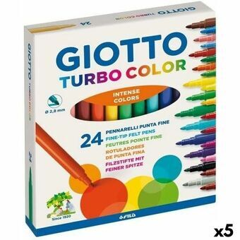 Sæt med Fiberpenne Giotto Turbo Color Multifarvet (5 enheder)