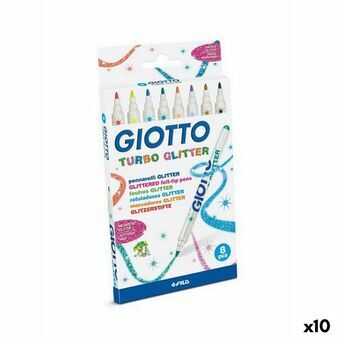 Sæt med Fiberpenne Giotto Turbo Glitter Multifarvet (10 enheder)