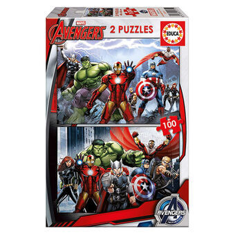 Puslespil Educa Marvel Avengers (2 x 100 pcs)